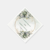 Moderne Eukalyptus-Botanik-Hochzeitsservietten Serviette (Ecke)