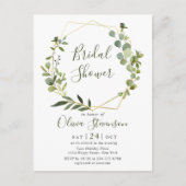Moderne Eukalyptus Bridal Dusche Einladungskarte (Vorderseite)