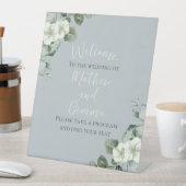 Moderne Eukalyptus-Design-Hochzeit Sockelschild (In Situ)