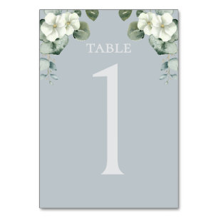 Moderne Eukalyptus-Design-Hochzeit Tischnummer
