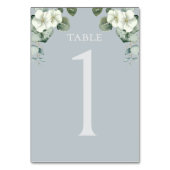 Moderne Eukalyptus-Design-Hochzeit Tischnummer (Vorderseite)