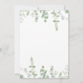 Moderne Eukalyptus, einfache Ballon-Geschlecht Einladung (Rückseite)