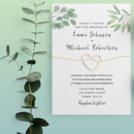 Moderne Eukalyptus Elegante Script Wedding Einladung