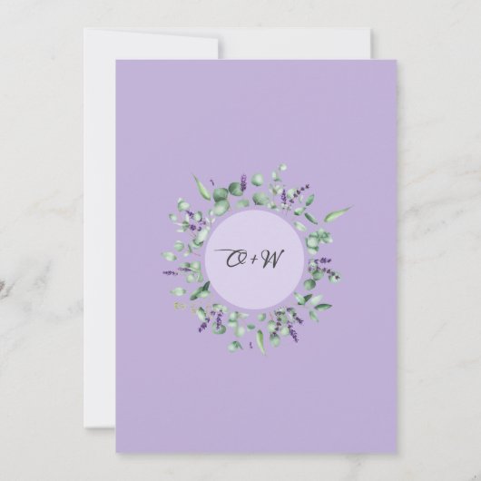 Moderne Eukalyptus Foliage Geometric Frame Wedding Einladung (Rückseite)