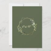 Moderne Eukalyptus Foliage Geometric Frame Wedding Einladung (Rückseite)