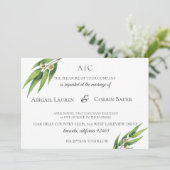 Moderne Eukalyptus Foliage Hochzeiteinladung Einladung (Stehend Vorderseite)