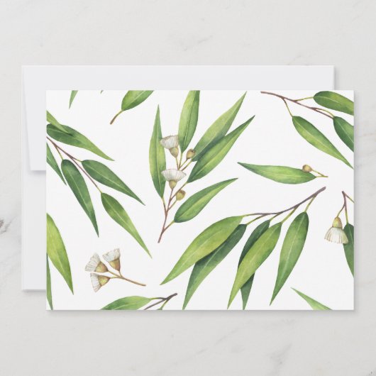 Moderne Eukalyptus Foliage Hochzeiteinladung Einladung (Rückseite)