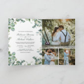 Moderne Eukalyptus-Foto-Collage-QR-Code-Hochzeit Einladung (Innenseite)