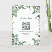 Moderne Eukalyptus-Foto-Collage-QR-Code-Hochzeit Einladung (Rückseite)