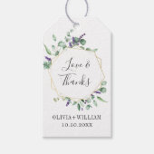 Moderne Eukalyptus Geometric Frame Floral Wedding Geschenkanhänger (Vorderseite)