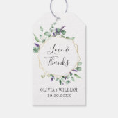 Moderne Eukalyptus Geometric Frame Floral Wedding Geschenkanhänger (Rückseite)