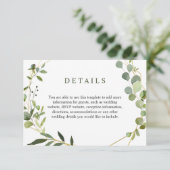 Moderne Eukalyptus Geometric Frame Foliage Begleitkarte (Stehend Vorderseite)