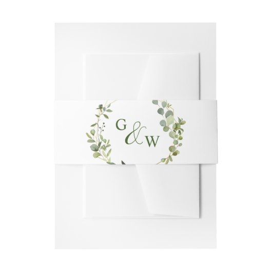Moderne Eukalyptus Geometric Frame Wedding Einladungsbanderole (Vorderseite Beispiel)