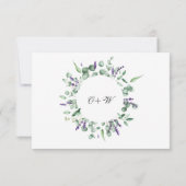 Moderne Eukalyptus Geometric Frame Wedding RSVP Karte (Rückseite)