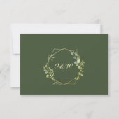 Moderne Eukalyptus Geometric Frame Wedding RSVP Karte (Rückseite)