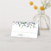 Moderne Eukalyptus Geometric Frame Wedding Table Platzkarte (Vorderseite)