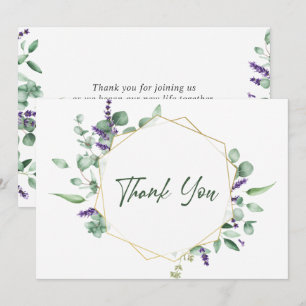 Moderne Eukalyptus-Geometrie-Rahmen Dankeskarte