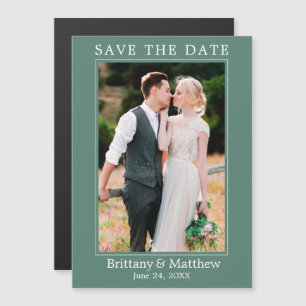 Moderne Eukalyptus Green Magnetic Save the Date Magnetkarte