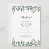 Moderne Eukalyptus Green Wedding Einladung (Vorderseite)