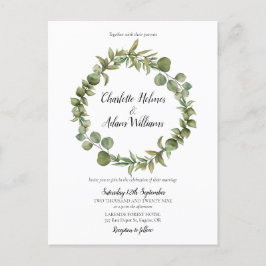 Moderne Eukalyptus Greenerage Foliage Foto Wedding Einladungspostkarte