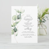 Moderne Eukalyptus Greenerage Foliage Wedding Einladung (Stehend Vorderseite)