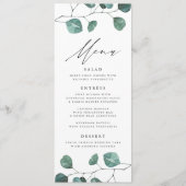 Moderne Eukalyptus Greenerity Wedding Menu Card Menükarte (Vorderseite)