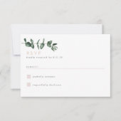 Moderne Eukalyptus Greenery RSVP Card (Vorderseite)
