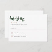 Moderne Eukalyptus Greenery RSVP Card (Vorne/Hinten)