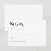 Moderne Eukalyptus Greenery RSVP Card Karte (Vorne/Hinten)
