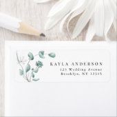Moderne Eukalyptus Greenery Wedding Rücksendeadres (Insitu)