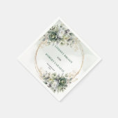 Moderne Eukalyptus-Grün- und Gold-Hochzeitsserviet Serviette (Ecke)
