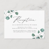 Moderne Eukalyptus-Grüne Hochzeitsempfehlung Begleitkarte (Vorderseite)