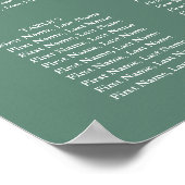 Moderne Eukalyptus-Grüne Hochzeitstabelle Poster (Ecke)