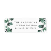 Moderne Eukalyptus Grüne Rücksendeadresse (Vorne)