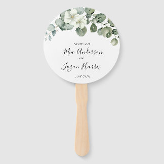 moderne Eukalyptus-Grünzeug-Hochzeit Fächer
