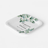 Moderne Eukalyptus-Grünzeug-Hochzeit Pappteller (Gewinkelt)