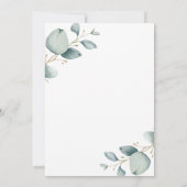 Moderne Eukalyptus-Hochzeit Einladung (Rückseite)