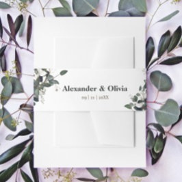 Moderne Eukalyptus-Hochzeit Einladungsbanderole