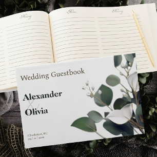 Moderne Eukalyptus-Hochzeit Gästebuch