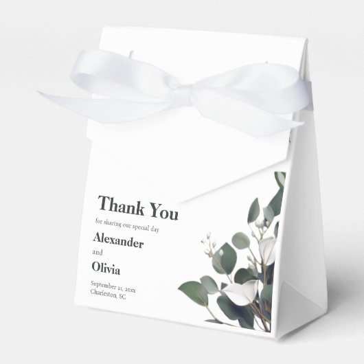 Moderne Eukalyptus-Hochzeit Geschenkschachtel (Vorderseite)