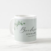 Moderne Eukalyptus-Hochzeit Kaffeetasse (Vorderseite Links)