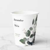 Moderne Eukalyptus-Hochzeit Pappbecher (Vorderseite)