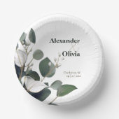 Moderne Eukalyptus-Hochzeit Pappteller (Vorderseite)