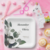 Moderne Eukalyptus-Hochzeit Pappteller (Party)