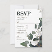 Moderne Eukalyptus-Hochzeit RSVP Karte (Vorderseite)