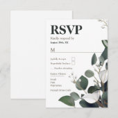 Moderne Eukalyptus-Hochzeit RSVP Karte (Vorne/Hinten)