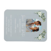 Moderne Eukalyptus-Hochzeit Save the Date Foto Magnet (Horizontal)