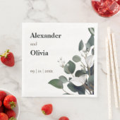 Moderne Eukalyptus-Hochzeit Serviette (Beispiel)