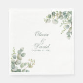Moderne Eukalyptus-Hochzeit Serviette (Vorderseite)