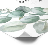 Moderne Eukalyptus-Hochzeitsbegrüßung Poster (Ecke)